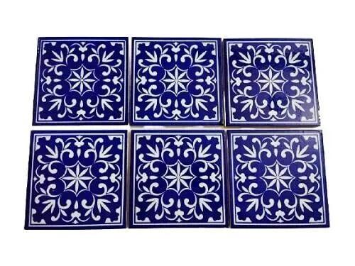 Set Of 10 Floral Kitchen Washroom Mosaic Furniture Tile Handmade Backsplash 6X6' - Furniture4Design