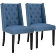 Set of 2 Elegant Tufted Design Fabric Upholstered Modern Dining Chairs - Furniture4Design