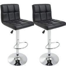 Set of 2 PU Leather Adjustable Bar Stool Counter Height Chair with Backrest - Furniture4Design