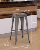 Set of 4 Stackable Metal Bar Stools with Backless Design - Furniture4Design