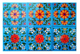 Set Of 6 Floral Kitchen Washroom Mosaic Furniture Tile Handmade Backsplash 4 x 4 - Furniture4Design