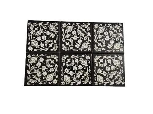 Set Of 6 Floral Kitchen Washroom Mosaic Furniture Tile Handmade Backsplash 6X6'' - Furniture4Design