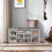 Shoe Bench Storage Bench 10 Compartments Shoe Organizer with 3-Tier Shoe Rack - Furniture4Design