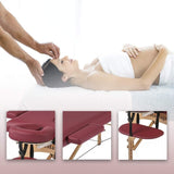 Spa Bed with Height-Adjustable Massage Table, Burgundy - Furniture4Design