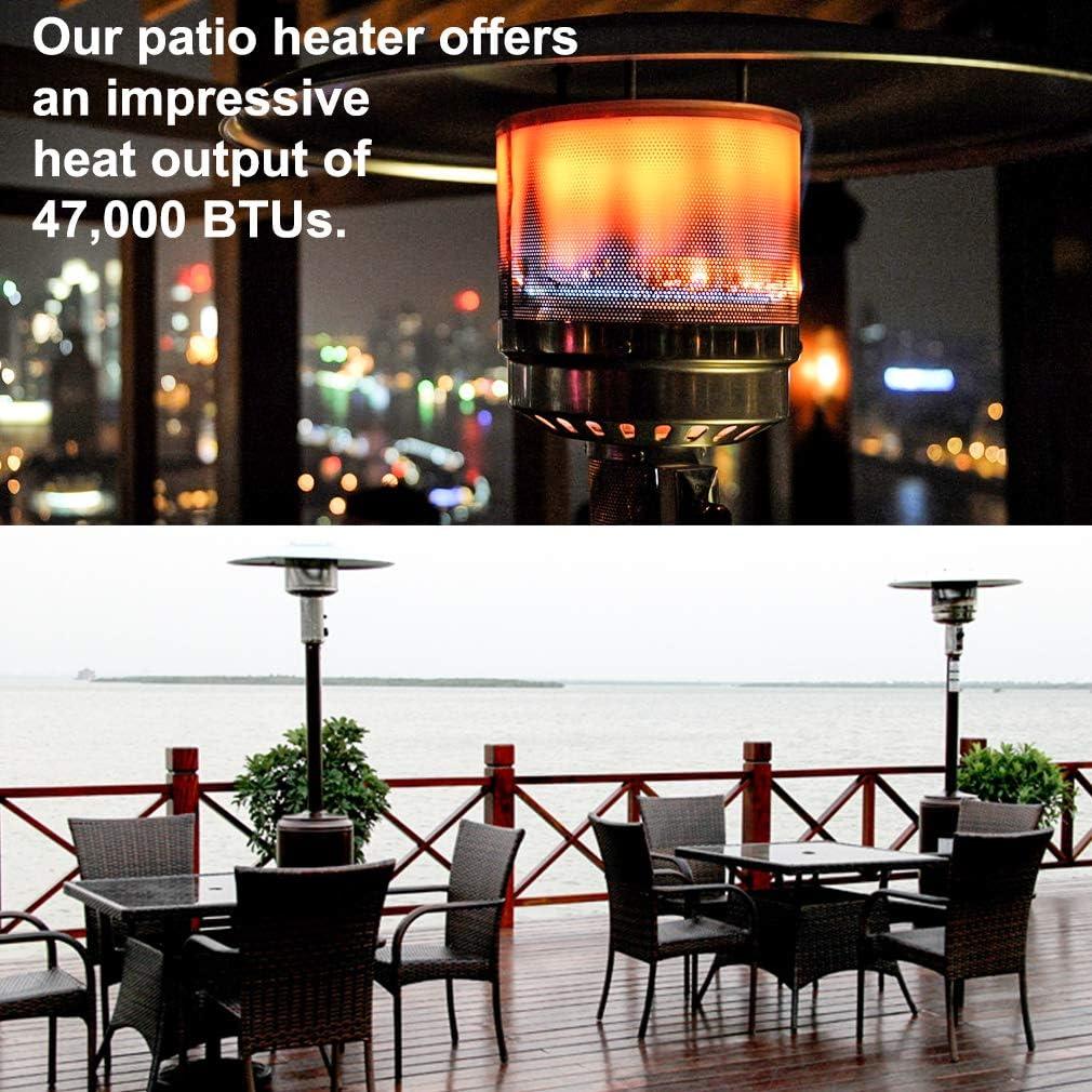 Steel Finish Outdoor Patio Heater with 41000BTU Output and Safety Features - Furniture4Design