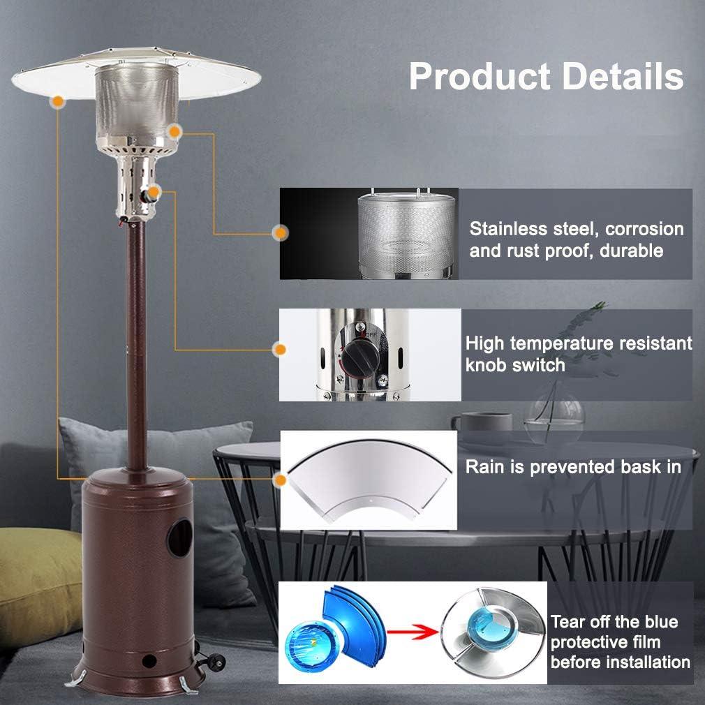 Steel Finish Outdoor Patio Heater with 41000BTU Output and Safety Features - Furniture4Design