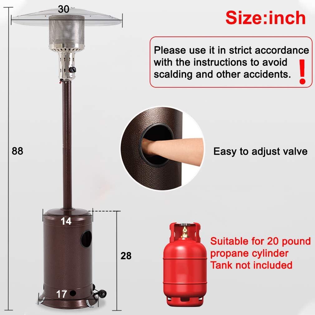 Steel Finish Outdoor Patio Heater with 41000BTU Output and Safety Features - Furniture4Design