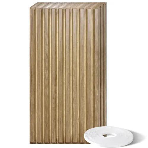 STICKGOO 6PCS 3D Wall Panels Peel and Stick, Main String Slat Wall Paneling, ... - Furniture4Design