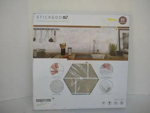 STICKGOO The Premium Peel and Stick 3D Wall Tiles 12"x 12", 10 Sheets - Furniture4Design