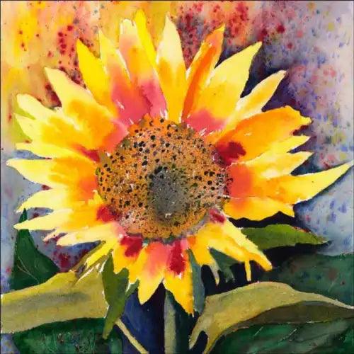 Sunflower Accent & Decor Tile Phyllis Neufeld Floral Art PNA007AT - Furniture4Design