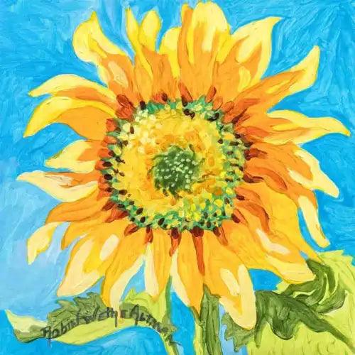 Sunflower Accent & Decor Tile Robin Wethe Altman Backsplash Floral Art RWA055AT - Furniture4Design