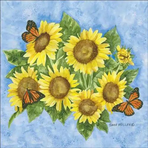 Sunflower Accent & Decor Tile Sara Mullen Backsplash Floral Art SM057AT - Furniture4Design