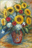 Sunflower Tile Mural Joanne Margosian Floral Art Ceramic Backsplash JM018 - Furniture4Design