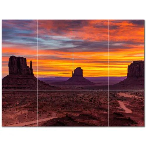 Sunset Ceramic Tile Wall Mural PT500994. 32" W x 24" H (12) 8x8 tiles - Furniture4Design