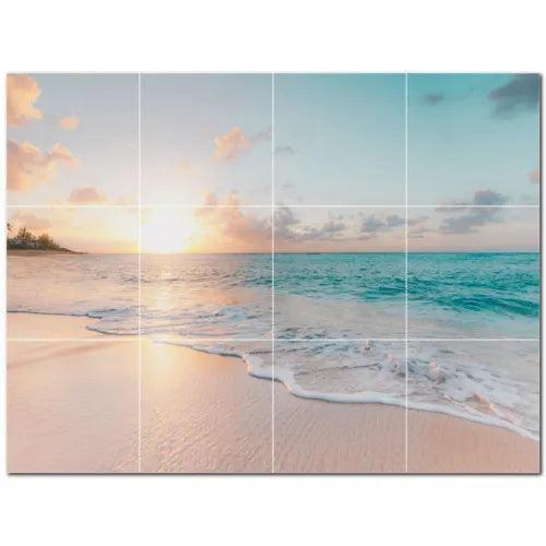 Sunset Ceramic Tile Wall Mural PT500996. 24" W x 18" H (12) 6x6 tiles - Furniture4Design