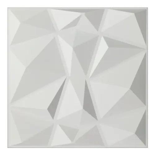 Textures 3D Wall Panels White Diamond Design Pack of 12 Tiles 32 Sq Ft (PVC) - Furniture4Design