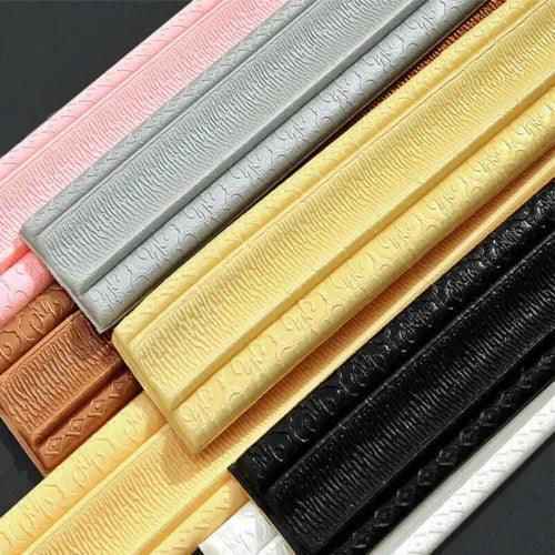 Trim 1pcs 3D Foam Molding Trim 3D Tiles DIY Sticker 3D Wall Trim Line Decoration - Furniture4Design