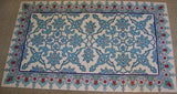 Turkish 40"x24" (100cmx60cm) Iznik Blue Floral Pattern Ceramic Tile Panel Mural - Furniture4Design