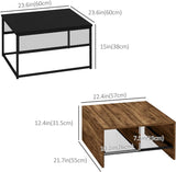 Two-Piece Industrial Rustic Brown Nesting Table Set with Storage Shelves - Furniture4Design