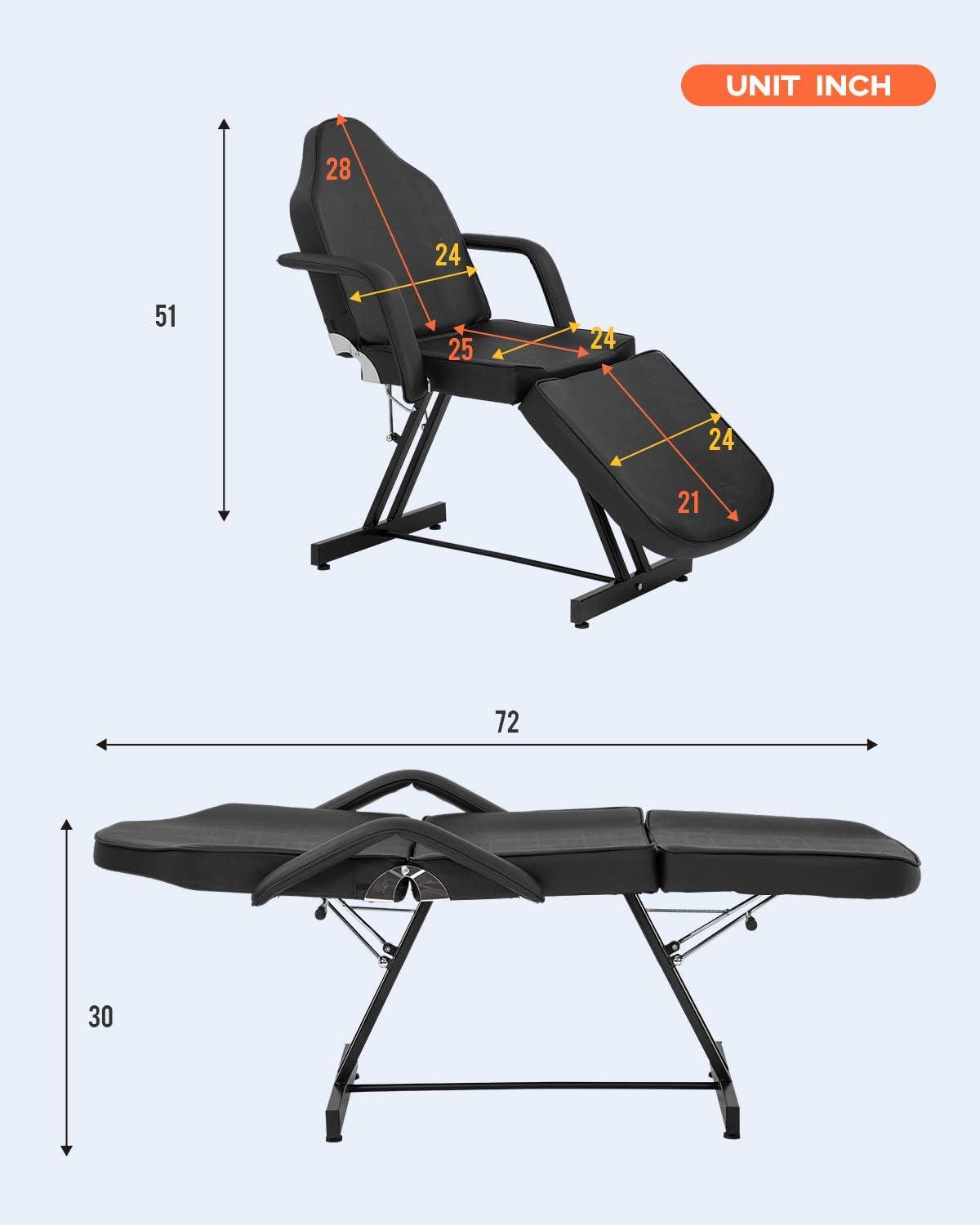 Ultimate Comfort 73 Inch Adjustable Massage Table - Black - Furniture4Design