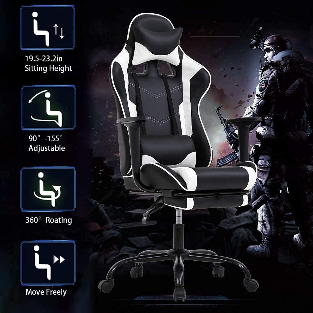 Ultimate Comfort Gaming Chair with Adjustable Footrest - Furniture4Design