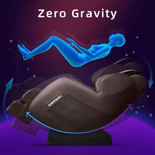 Ultimate Relaxation Zero Gravity Massage Chair with Airbags & Heating Vibration, Brown - Furniture4Design