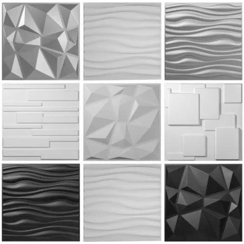 VEVOR 3D Wall Panels PVC 13 Tiles Textured Bricks Art 19.7"x19.7" Wallpaper - Furniture4Design