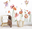 WALL STICKER FLOWER FAIRY DECAL POPPY FLORAL VINYL MURAL ART KIDS ROOM HOME DECO - Furniture4Design