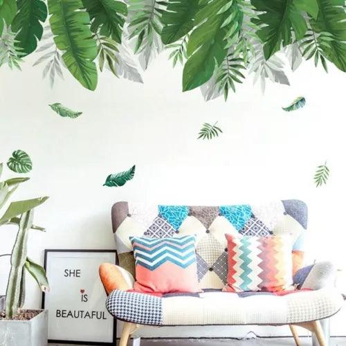 Wall Sticker Green Leaves Decal Vinyl Mural Art Living Room Bedroom Home Decor - Furniture4Design