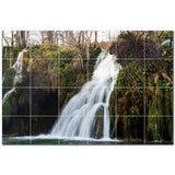 Waterfalls Ceramic Tile Wall Mural PT501093. 72" W x 48" H (24) 12x12 tiles - Furniture4Design