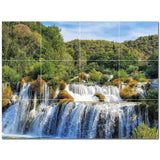 Waterfalls Ceramic Tile Wall Mural PT501122. 32" W x 24" H (12) 8x8 tiles - Furniture4Design