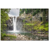 Waterfalls Ceramic Tile Wall Mural PT501123. 72" W x 48" H (24) 12x12 tiles - Furniture4Design