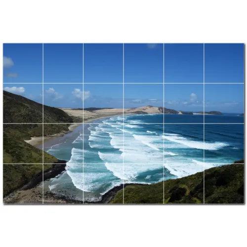 Waves Ceramic Tile Wall Mural PT501156. 72" W x 48" H (24) 12x12 tiles - Furniture4Design