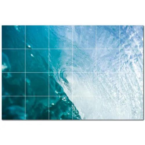 Waves Ceramic Tile Wall Mural PT501159. 72" W x 48" H (24) 12x12 tiles - Furniture4Design