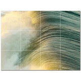 Waves Ceramic Tile Wall Mural PT501160. 32" W x 24" H (12) 8x8 tiles - Furniture4Design