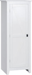 White Barn Style Kitchen Pantry Cabinet with Adjustable Shelves, 47.8 - Furniture4Design