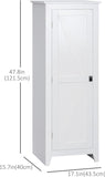 White Barn Style Kitchen Pantry Cabinet with Adjustable Shelves, 47.8 - Furniture4Design