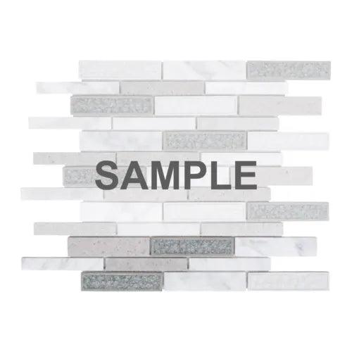 White Blended Calacatta Gray Marble Stone Glass Mosaic Tile Kitchen Backsplash - Furniture4Design