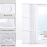 White Wall Mounted Bathroom Medicine Cabinet with Mirror and Storage Shelves - Furniture4Design