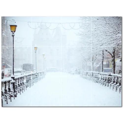 Winter Ceramic Tile Wall Mural PT501218. 32" W x 24" H (12) 8x8 tiles - Furniture4Design