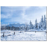 Winter Ceramic Tile Wall Mural PT501221. 32" W x 24" H (12) 8x8 tiles - Furniture4Design