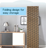 Wooden 4 Panel Room Divider with Mesh Woven Design - Furniture4Design